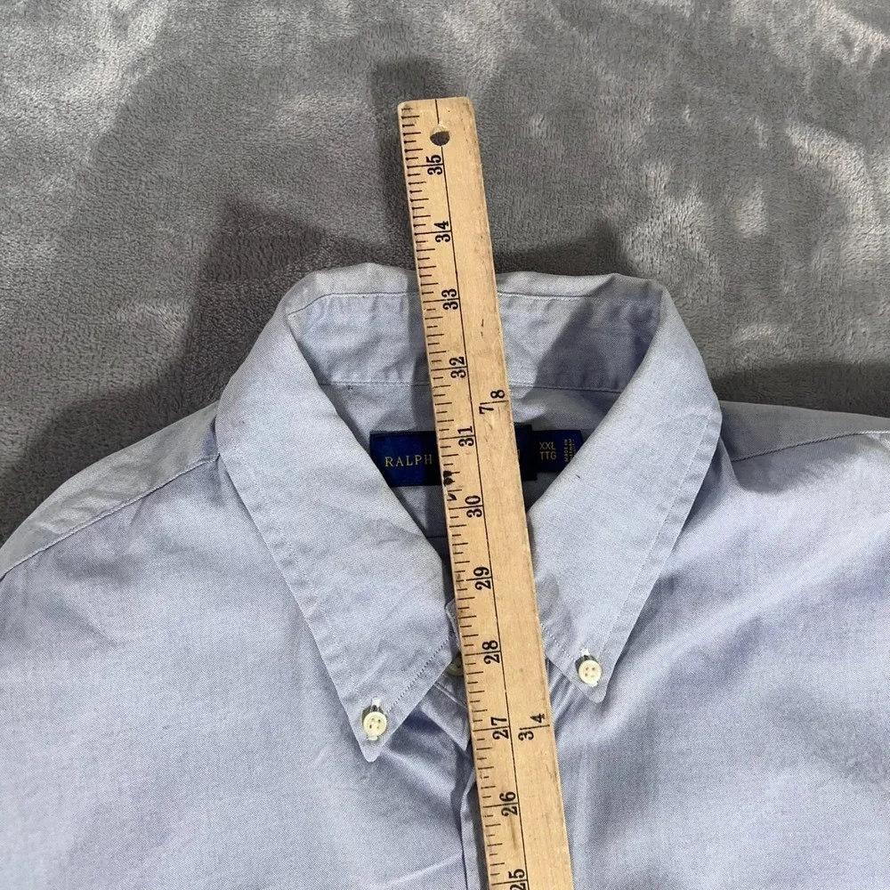 Polo Ralph Lauren Button Down Shirt Mens 2XL Blue Long Sleeve Cotton Preppy